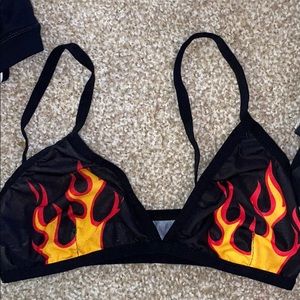 Sheer flame bra